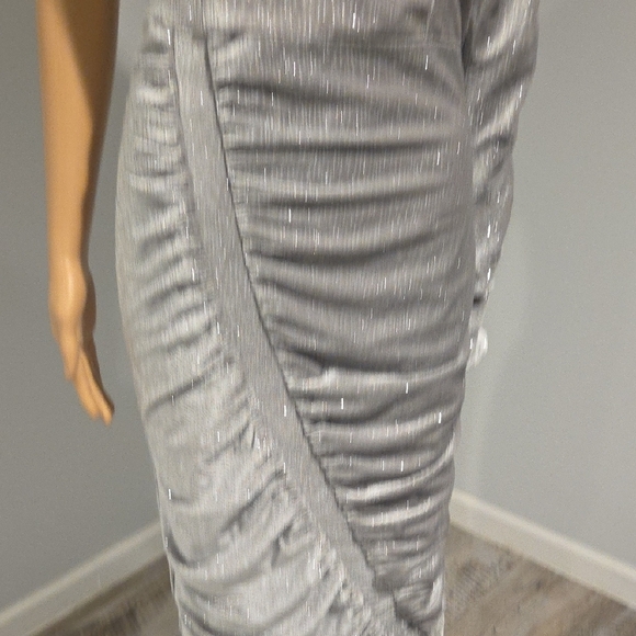 Lavish Alice Metallic Silver One-Shoulder Dress - Picture 4 of 16